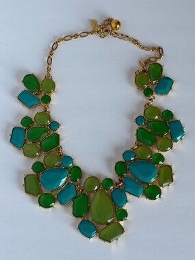 Kate Spade New York Solarium Green Turquoise Statement Bib Necklace